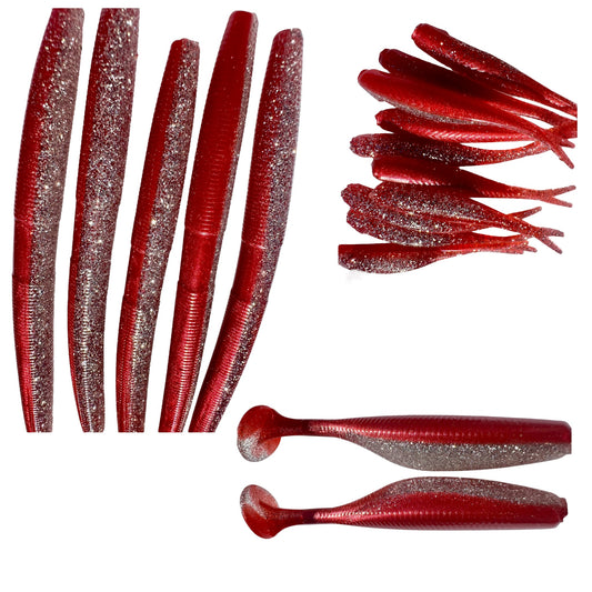 Bama Blaze — Bold contrast with a crimson-hot shimmer